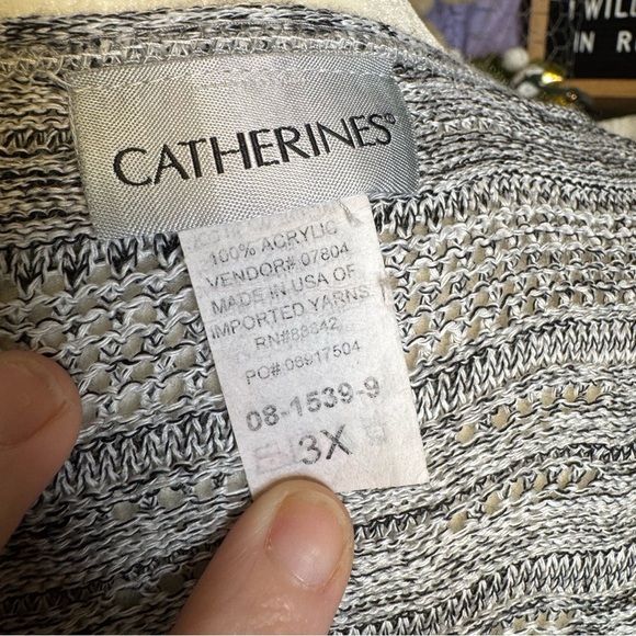 Catherines Cozy Gray Knit Cardigan Sweater 3X - Picture 8 of 8
